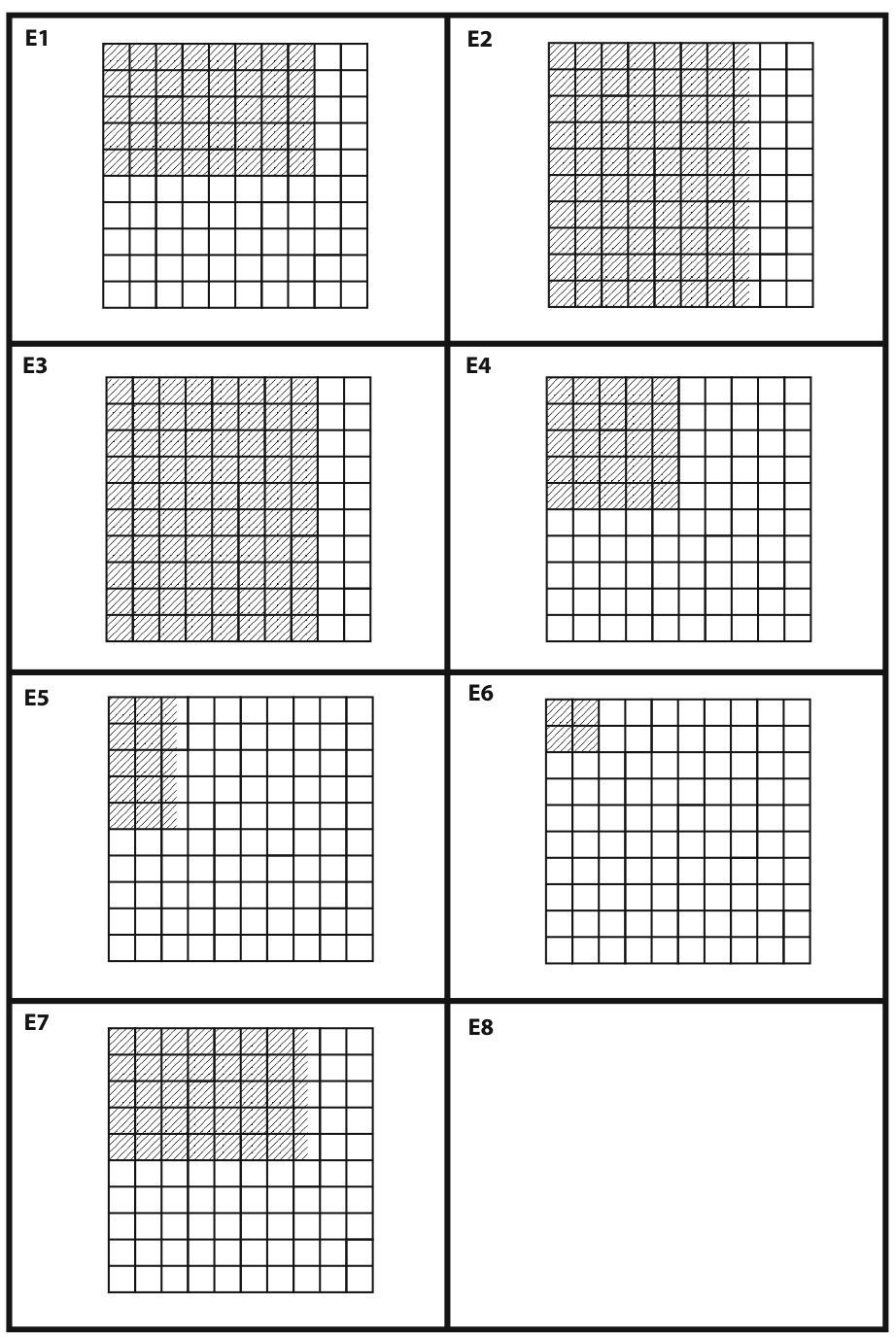 proportions of a 100 square