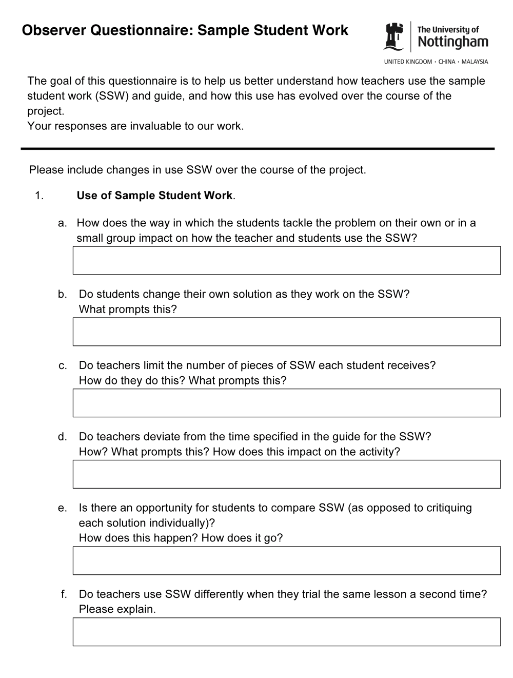 problem solving questionnaire for students