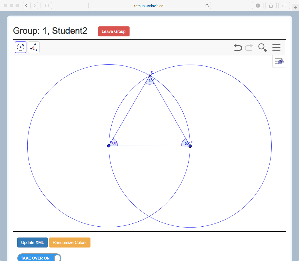 Construction task view with angle and circle tools.