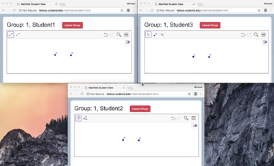 Students using distributed tools.