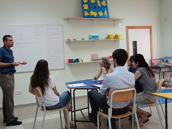 Teachers collaborating in a workshop