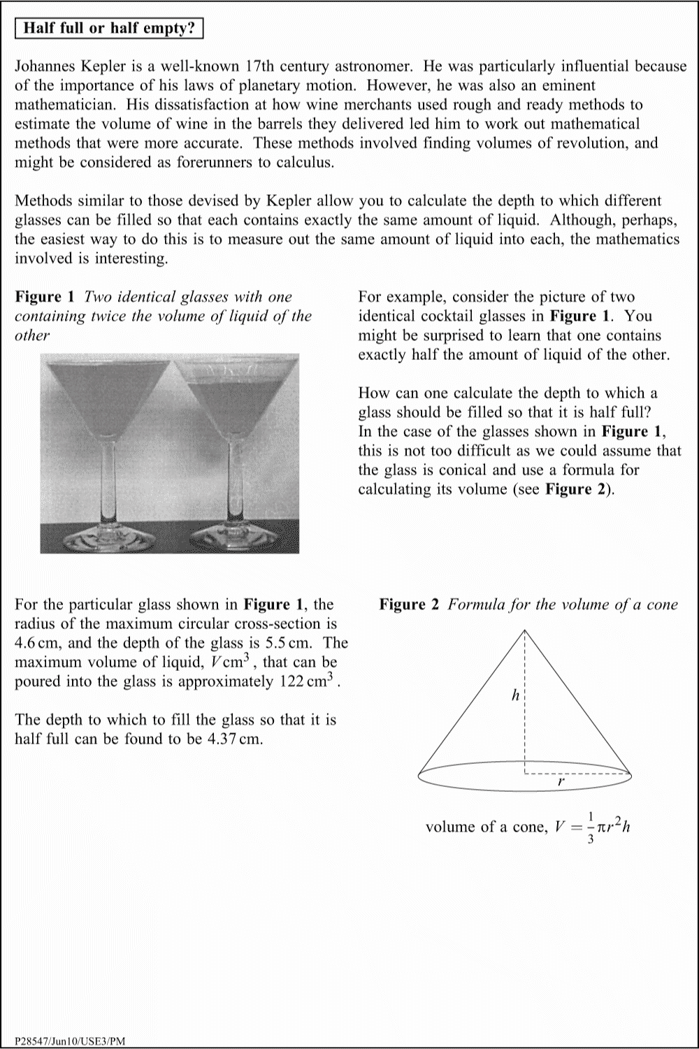 Page from AQA advance reading