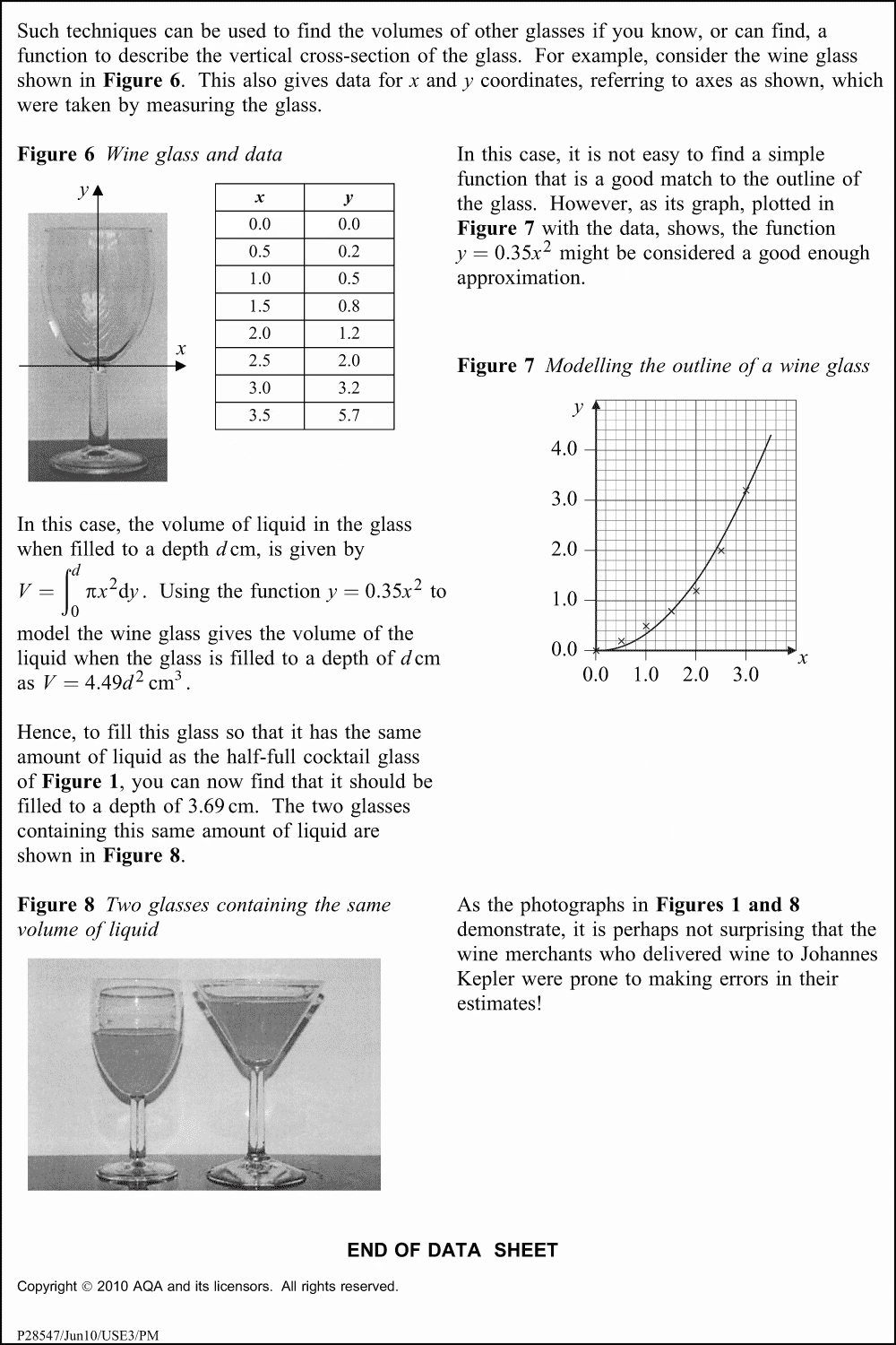 Page from AQA advance reading