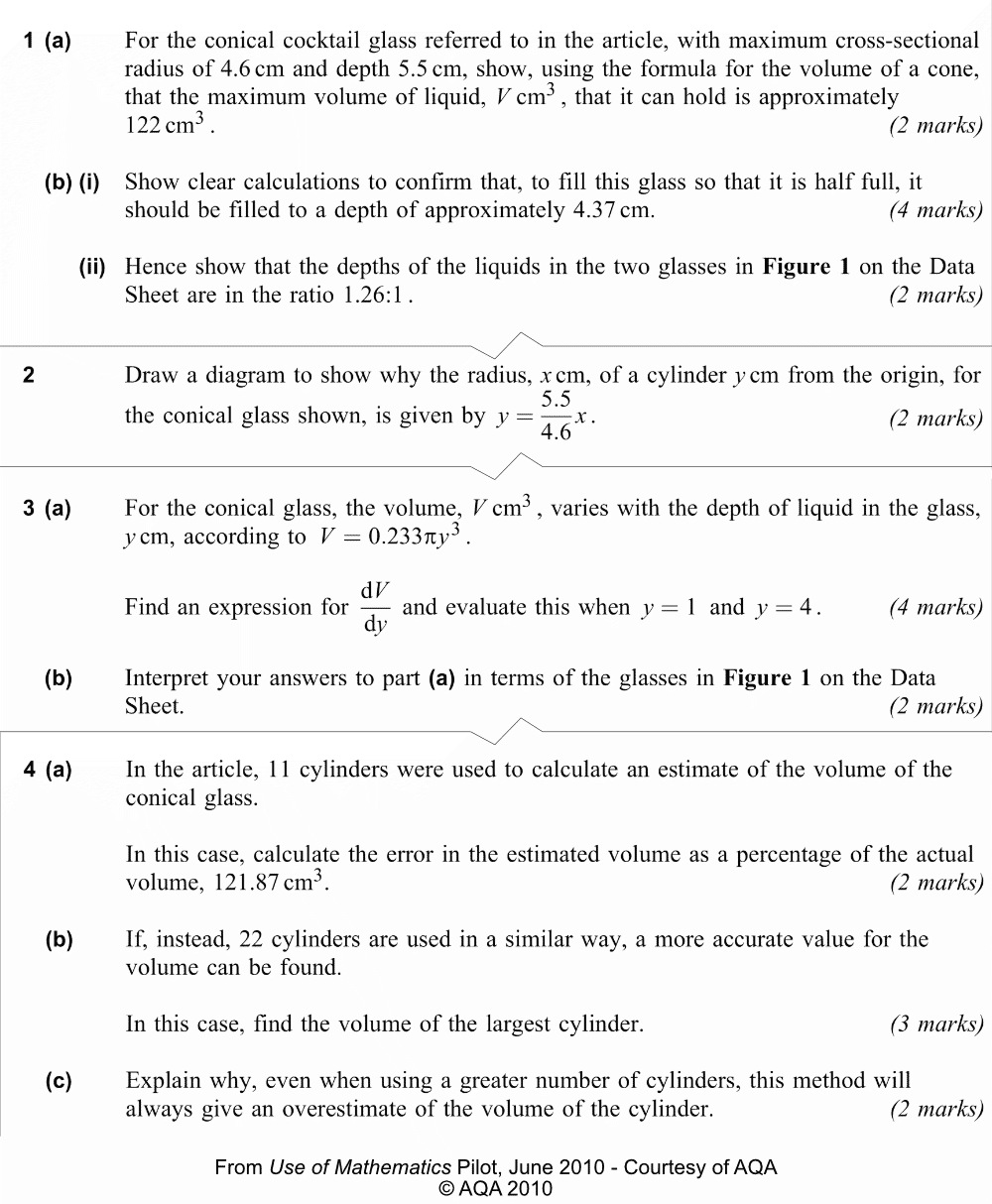 Questions from AQA test